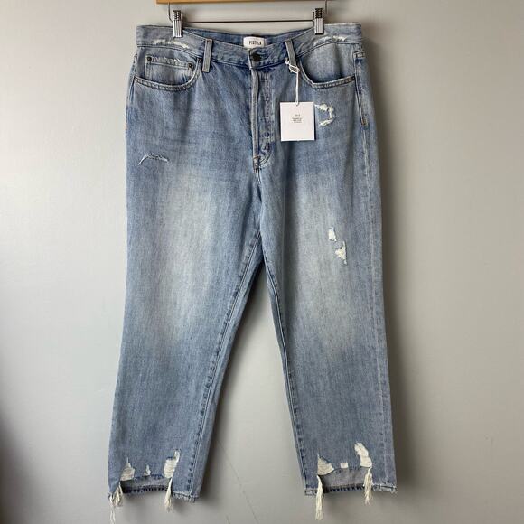 Pistola Charlie Distressed High Rise Straight Leg in Ruthless Size 32/14 $148 - Picture 4 of 9